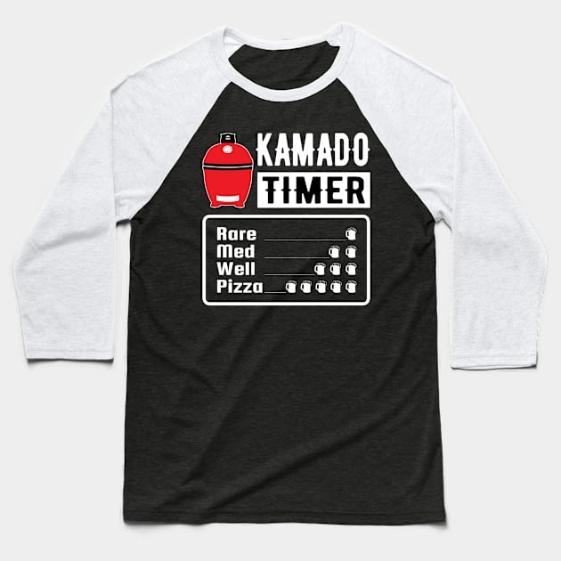 Kamado Joe Timer - Ceramic Grill Style Baseball T-Shirt by Jas-Kei Designs